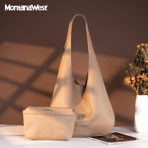 Women Elegance Khaki Imported Vegan Leather Soft Foldable Shoulder Slouchy Bag - Picture 6 of 9